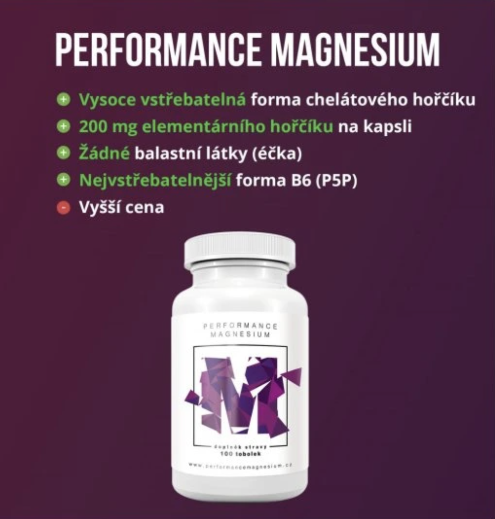 BrainMax Performance Magnesium + Vitamín B6 1000 mg, 100 kapslí