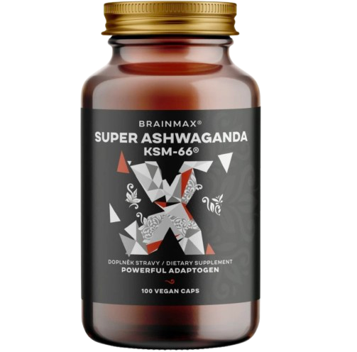 BrainMax Super Ashwagandha extrakt KSM-66, 100 rostlinných kapslí