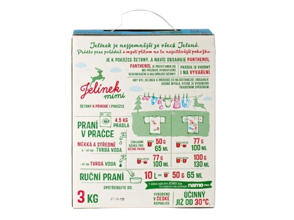Jelínek mimi Prací prášek na dětské prádlo s pantenolem, 3 kg