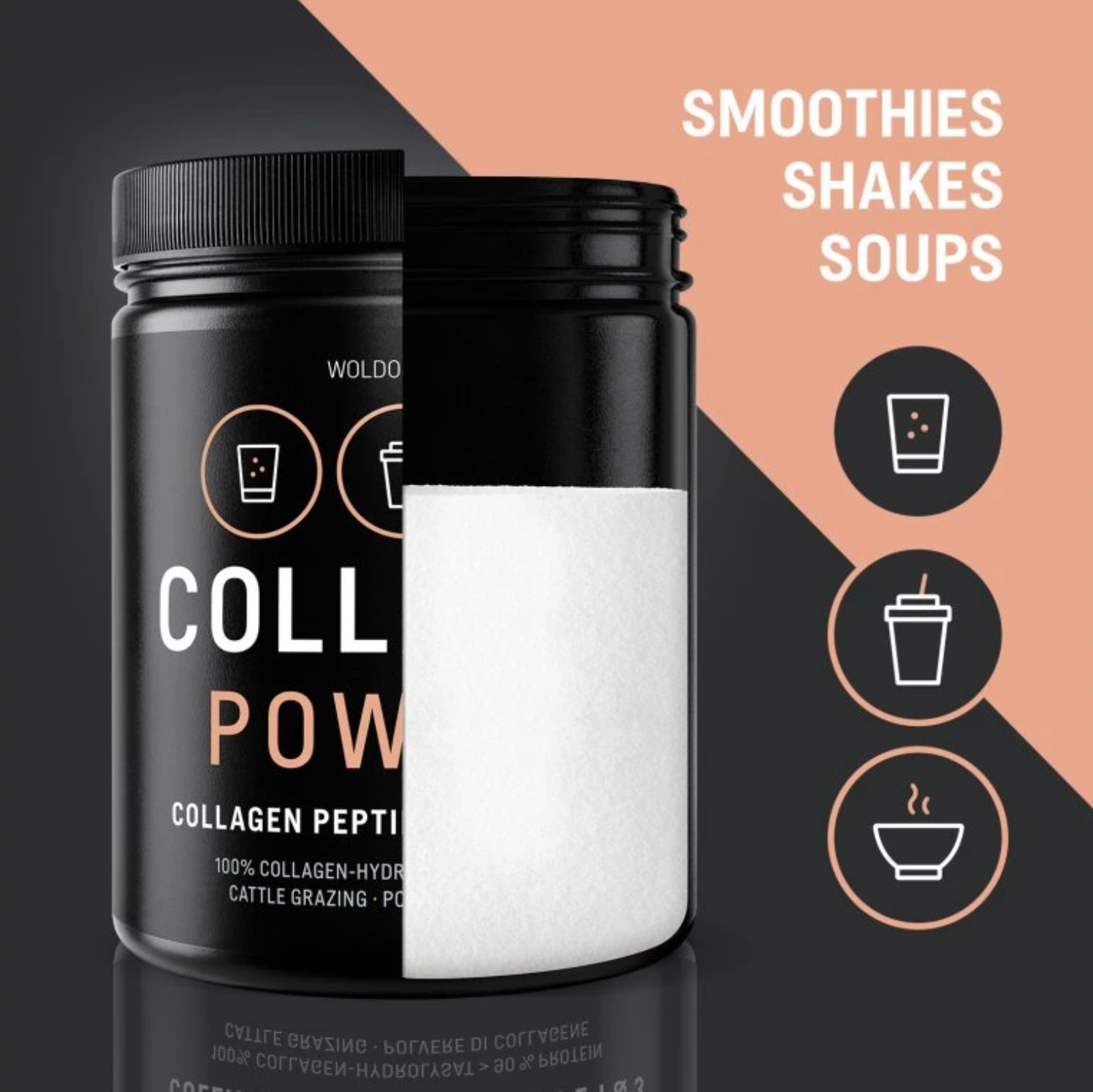 WoldoHealth® ® Čistý kolagen hovězí 500g