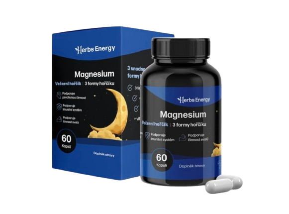 Herbs Energy Magnesium Večerní hořčík, 60 kapslí