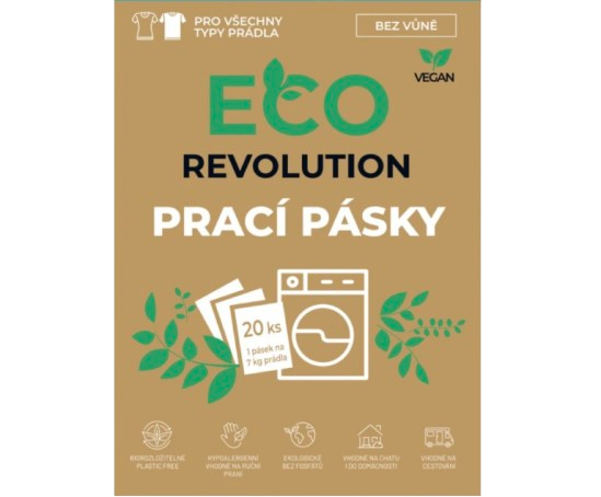 EcoRevolution prací pásky, bez vůně, 20ks
