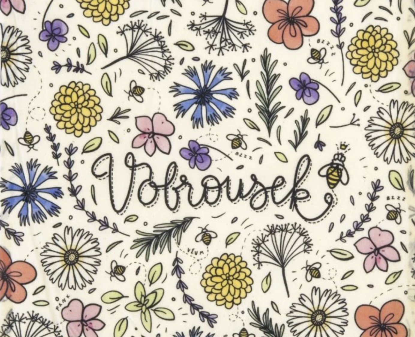 VELKÝ PEČIVÁK - medonosné kvítí a včely (34x32 cm)