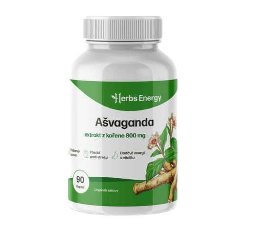 Herbs Energy Ashwagandha – extrakt z kořene 800 mg, 90 kapslí