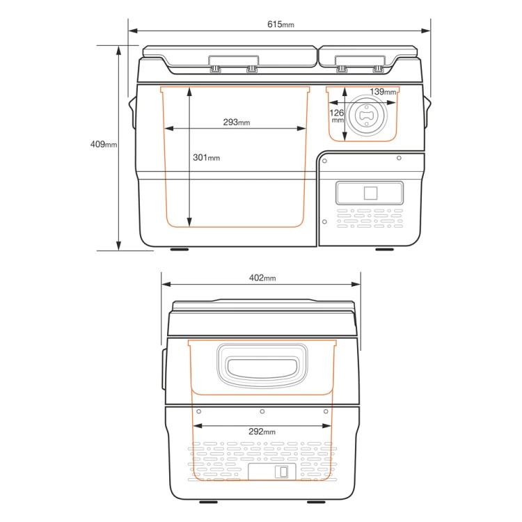 YOLCO kompresorová lednice DX30 SPACE GREY 30 l