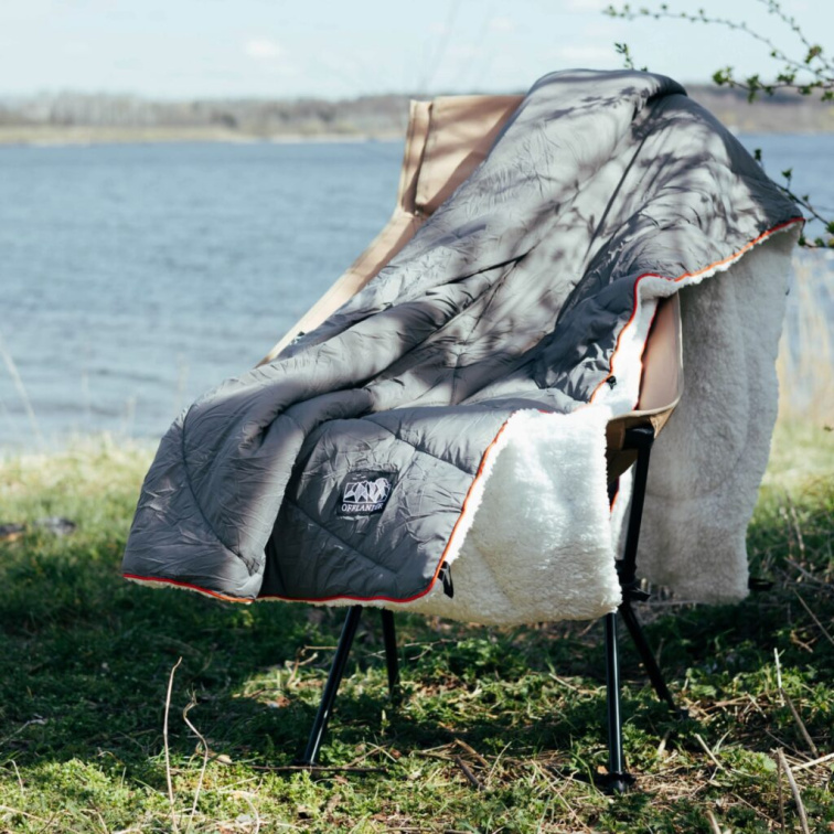 OFFLANDER kempingový pléd Šedá 200 cm x 140 cm
