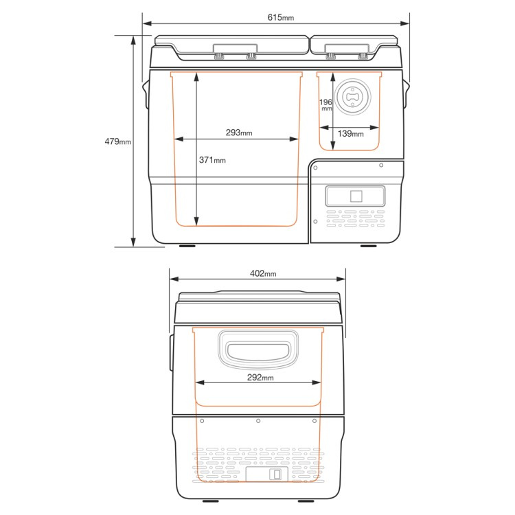 YOLCO kompresorová lednice DX40 SPACE GREY 40 l