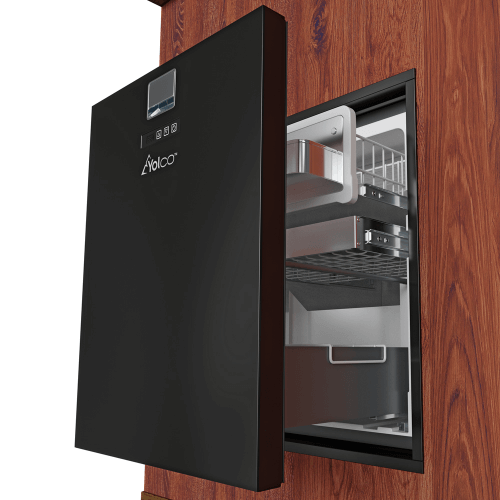 YOLCO vestavná kompresorová lednice QL90 BLACK 85 l