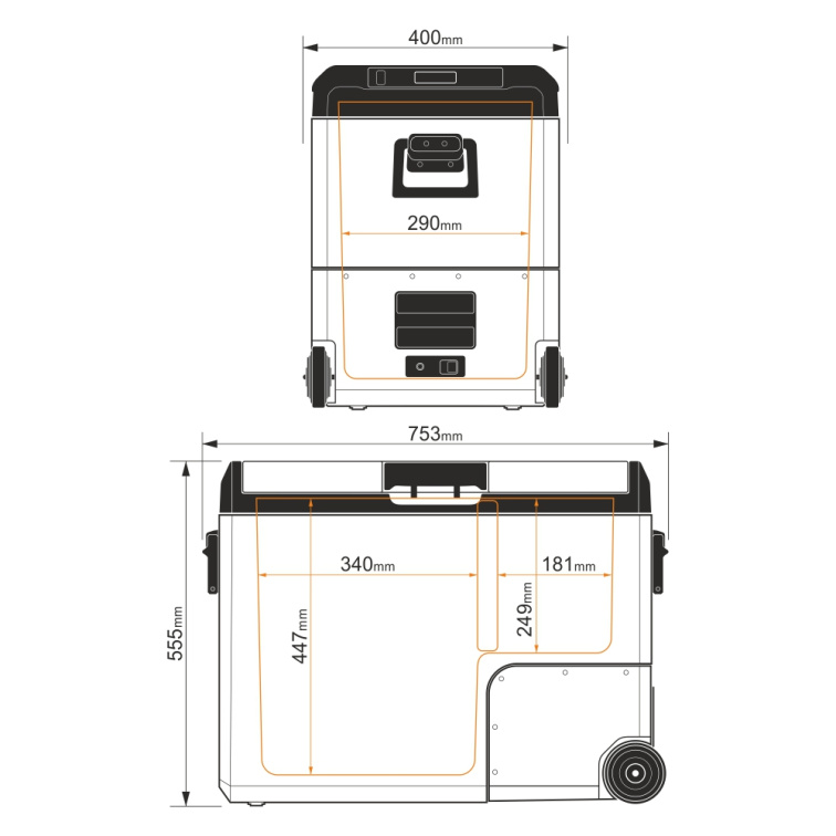 YOLCO kompresorová lednice TCX60 SAND 63 l