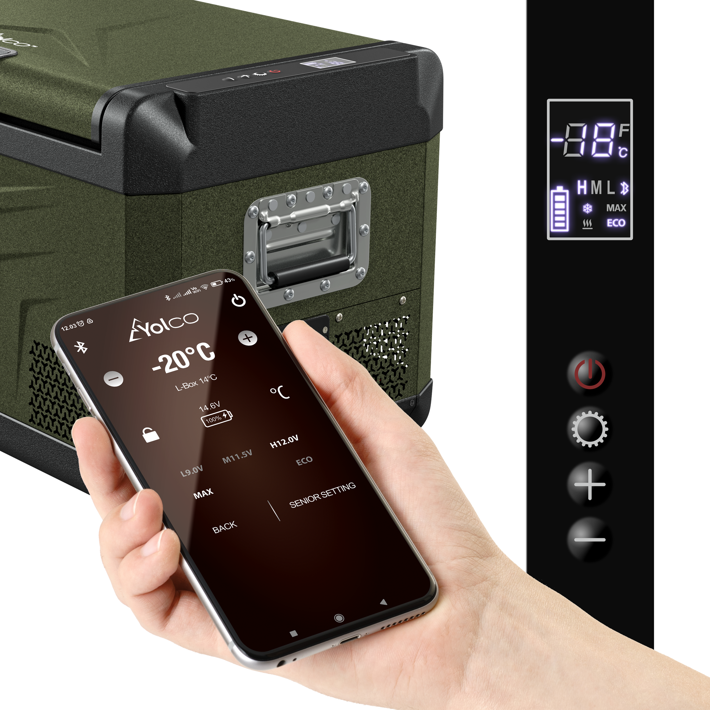 YOLCO kompresorová lednice GCX37 GREEN 37 l