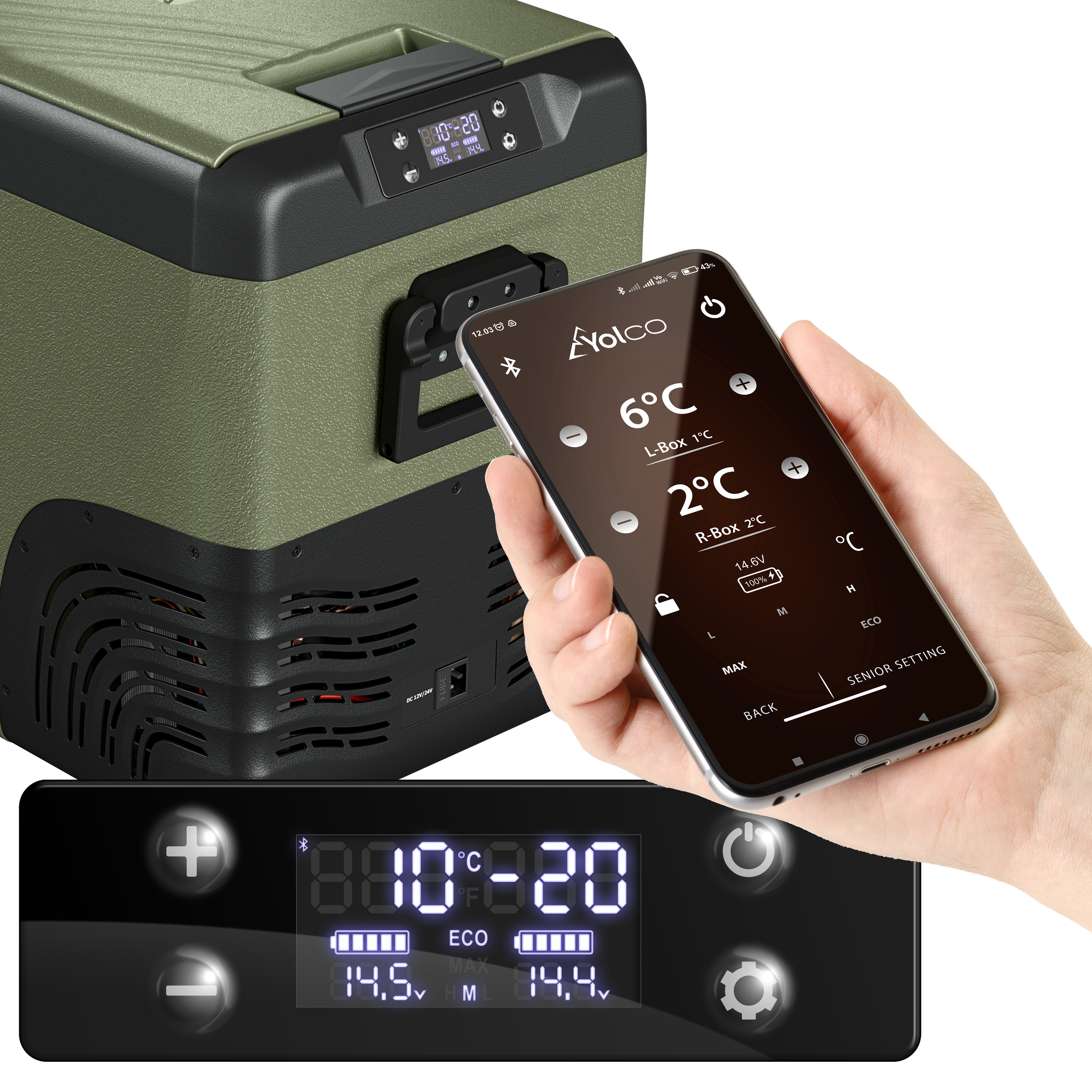 YOLCO kompresorová lednice KX40 GREEN 37 l