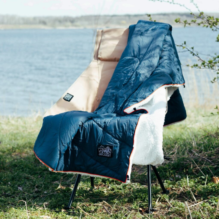 OFFLANDER kempingový pléd Tmávě modrá 200 cm x 140 cm