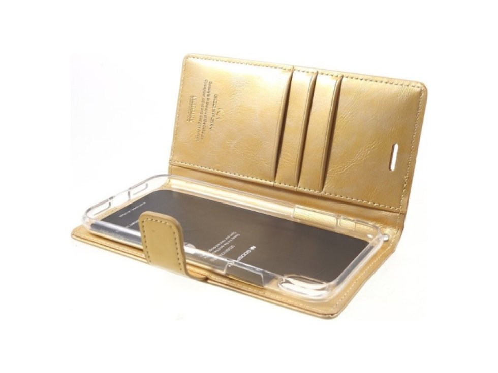 Pouzdro / kryt pro iPhone XR - Mercury, Bluemoon Diary Gold