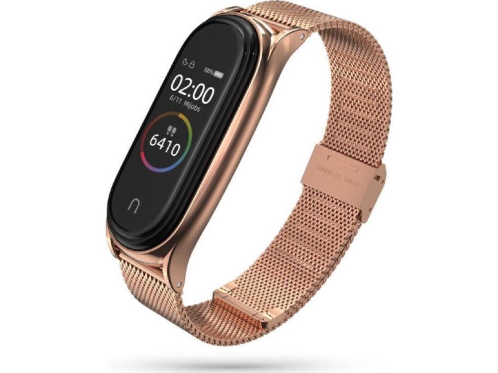 Řemínek pro Xiaomi Mi Band 7 - Tech-Protect, Milaneseband Rose