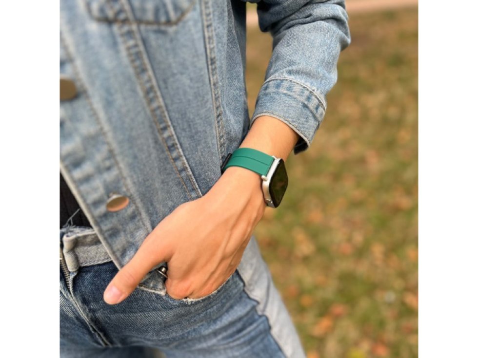 Jednobarevný řemínek s přezkou pro chytré hodinky - Khaki