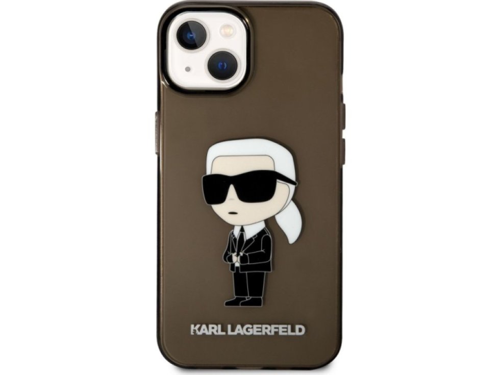Ochranný kryt pro iPhone 14 PLUS - Karl Lagerfeld, IML Ikonik NFT Black KLHCP14MHNIKTCK