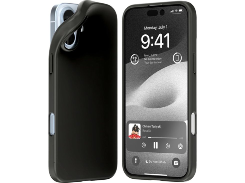 Ochranný kryt na iPhone 16 PLUS - Mercury, Soft Feeling Black