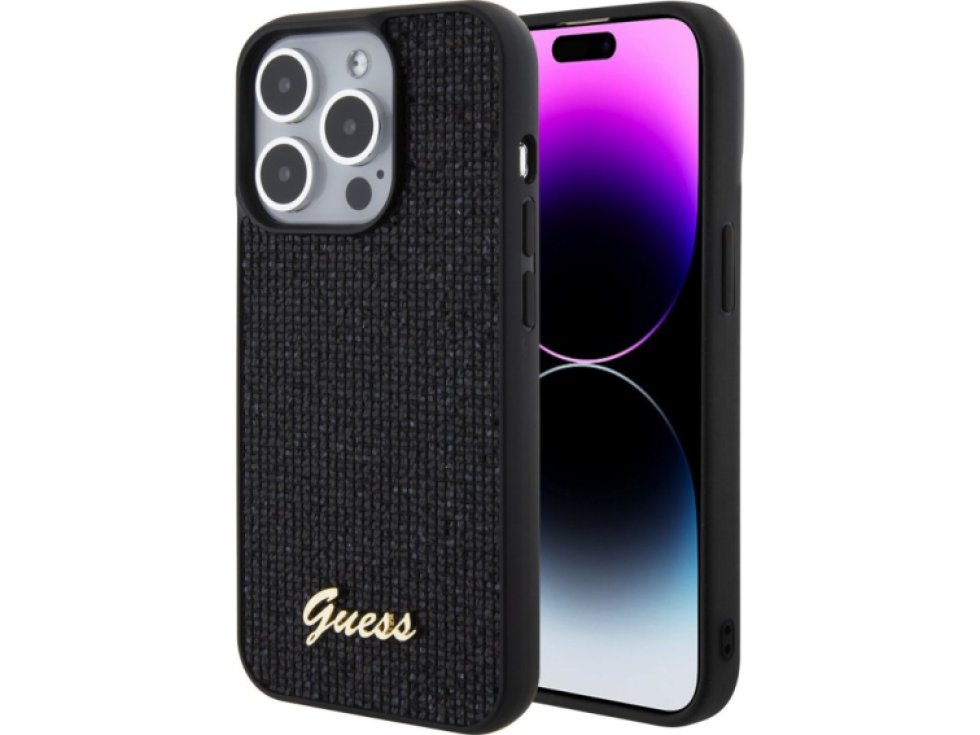 Ochranný kryt na iPhone 15 Pro - Guess, Square Mirror Script Logo Black GUHCP15LPMSDGSK