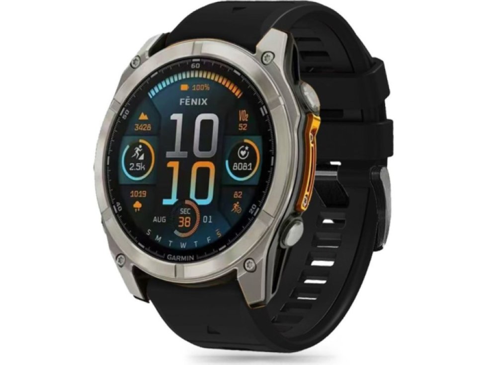 Řemínek pro Garmin Fenix 5 / 6 / 6 PRO / 7 / 8 (47mm) / E - Tech-Protect, Silicone Line Black