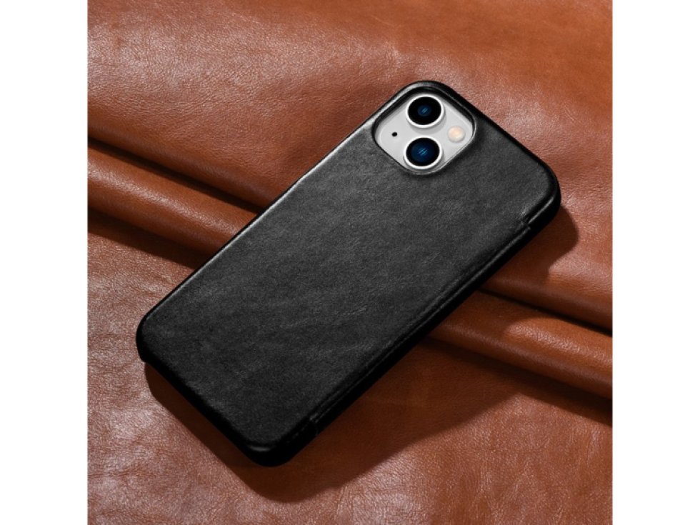 Knížkové pouzdro pro iPhone 13 mini - iCarer, Vintage Black 01.21.RIX1305-BK