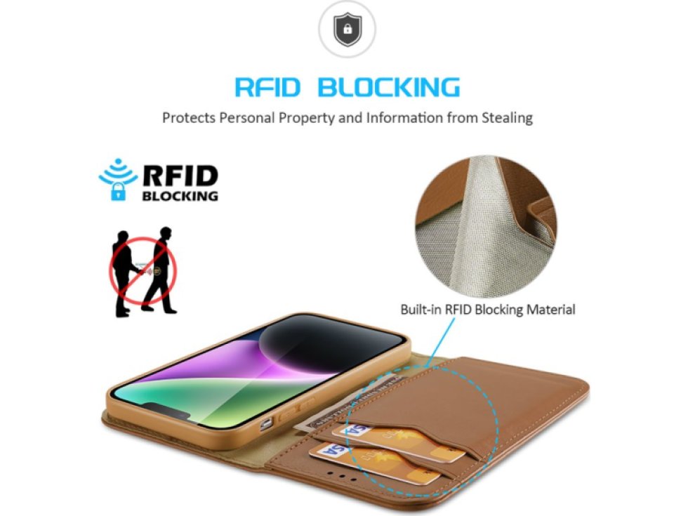 Knížkové pouzdro na iPhone 14 PLUS - DuxDucis, Hivo Brown