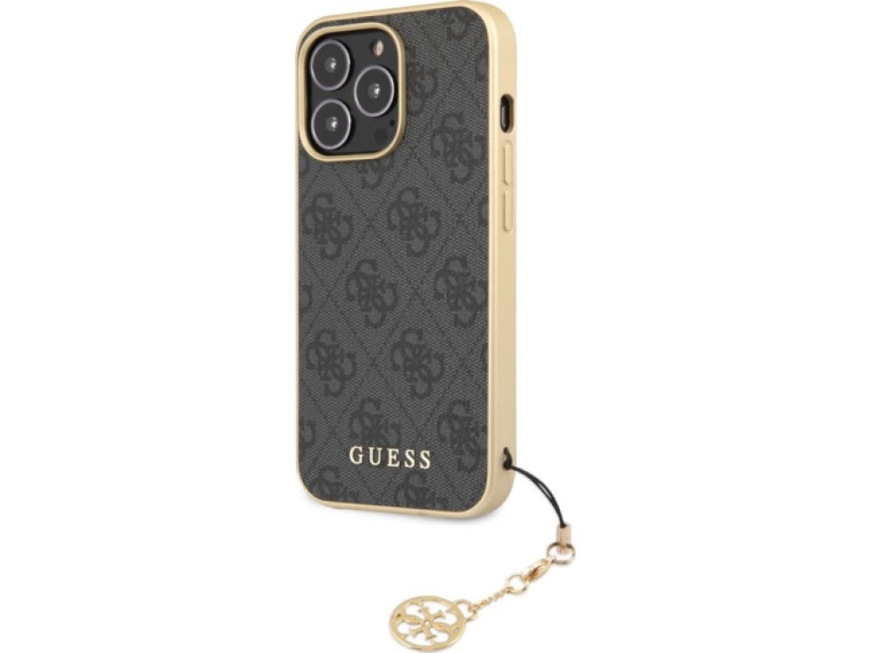 Ochranný kryt pro iPhone 13 Pro MAX - Guess, 4G Charms Gray GUHCP13XGF4GGR