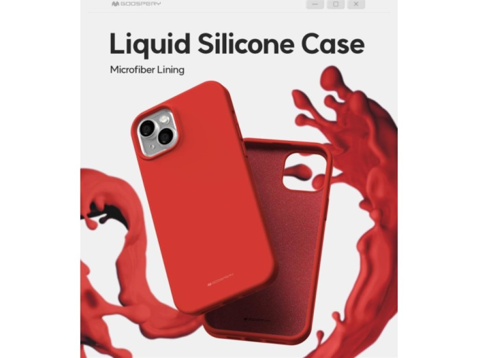 Ochranný kryt na iPhone 15 PLUS - Mercury, Silicone Red