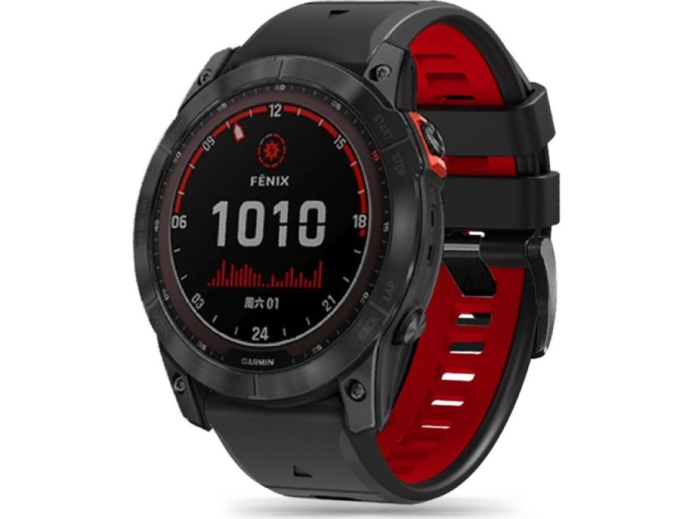 Řemínek pro Garmin Fenix 3 / 5X / 3HR / 5X PLUS / 6X / 6X PRO / 7X - Tech-Protect, Iconband Pro Black/Red