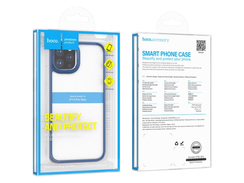 Ochranný kryt pro iPhone 14 Pro - Hoco, GoldenShield Blue