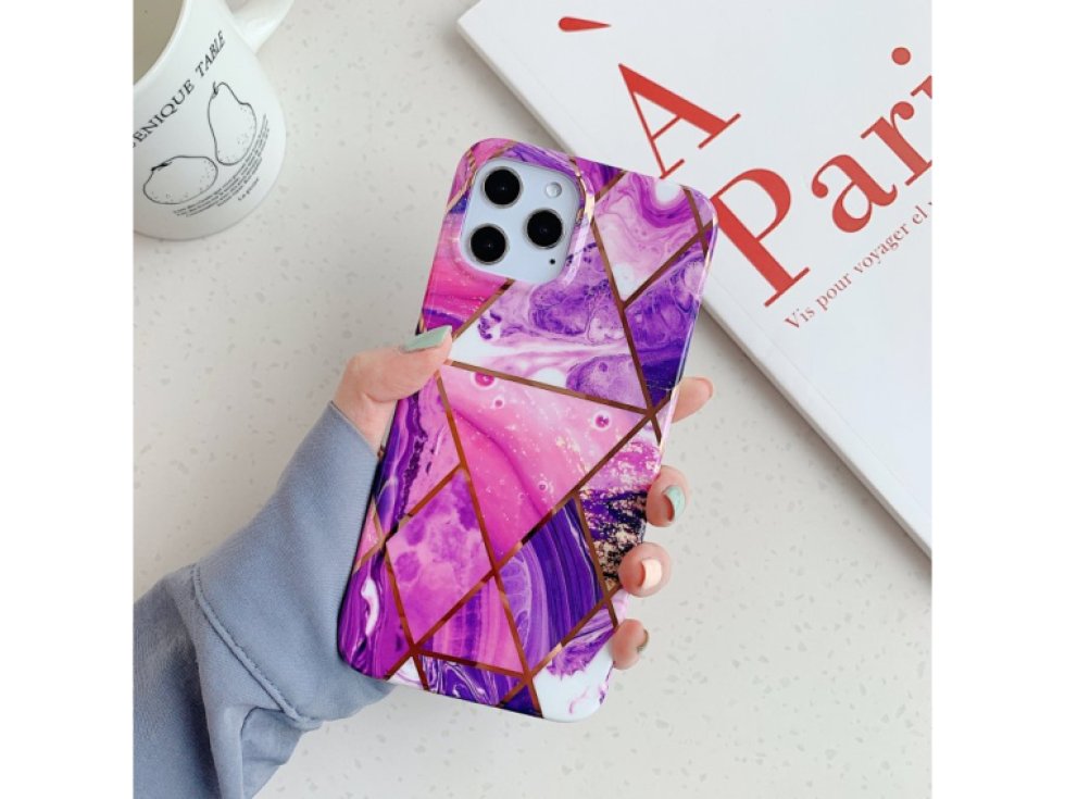 Ochranný kryt pro iPhone 13 Pro MAX - Geometric Purple