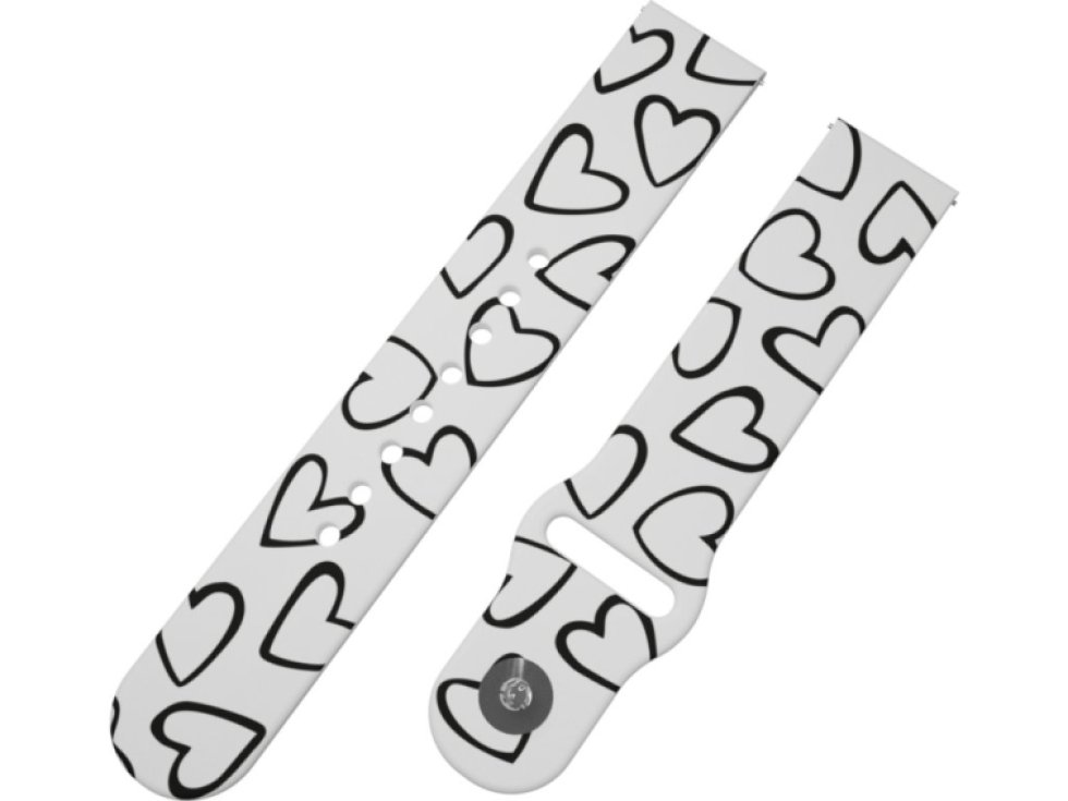 SRDCE ČERNOBÍLÁ řemínek 22 mm