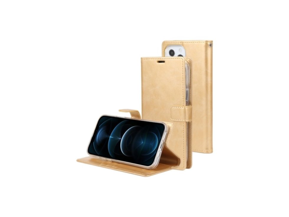 Ochranné pouzdro pro iPhone 13 Pro - Mercury, Bluemoon Diary Gold
