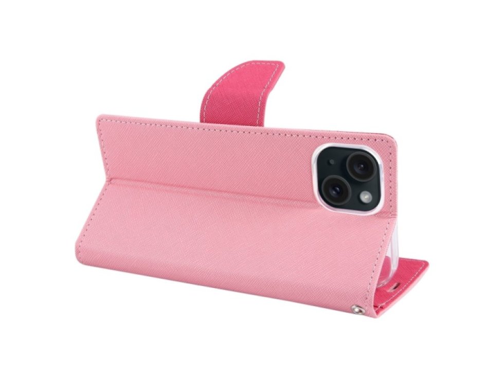 Pouzdro na iPhone 15 - Mercury, Fancy Diary Pink/HotPink