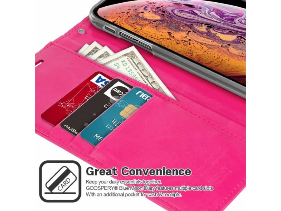 Pouzdro / kryt pro iPhone XS MAX - Mercury, Bluemoon Diary HotPink