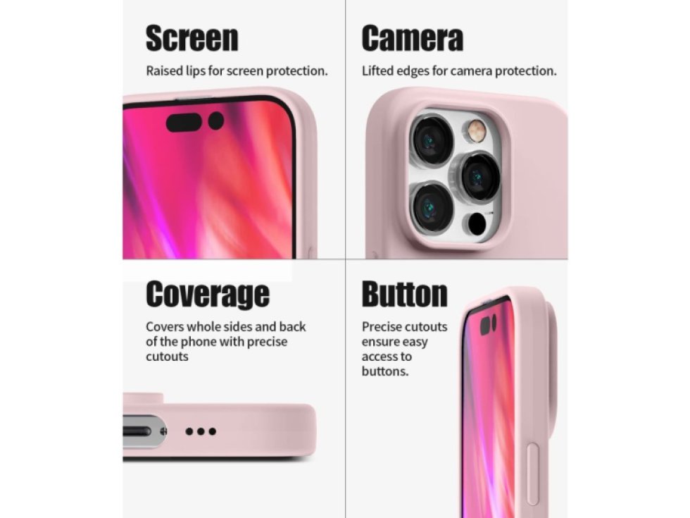 Ochranný kryt pro iPhone 14 Pro - Mercury, Silicone Pink Sand