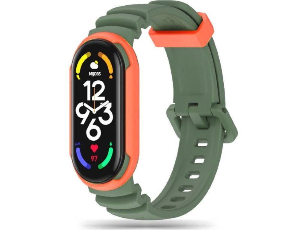 Řemínek pro Xiaomi Mi Band 5 / 6 / 7 - Tech-Protect, Iconband Hybrid Green/Orange