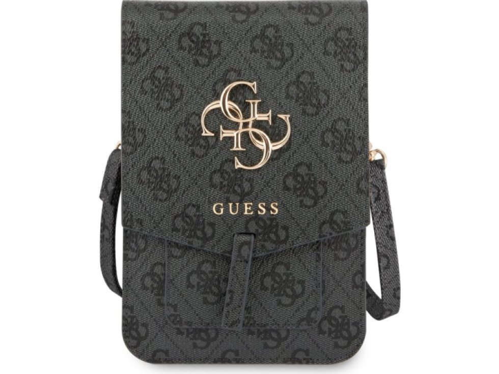 Univerzální pouzdro / taška s kapsou na mobil - Guess, 4G Metal Logo Bag Gray GUWBG4GFGR