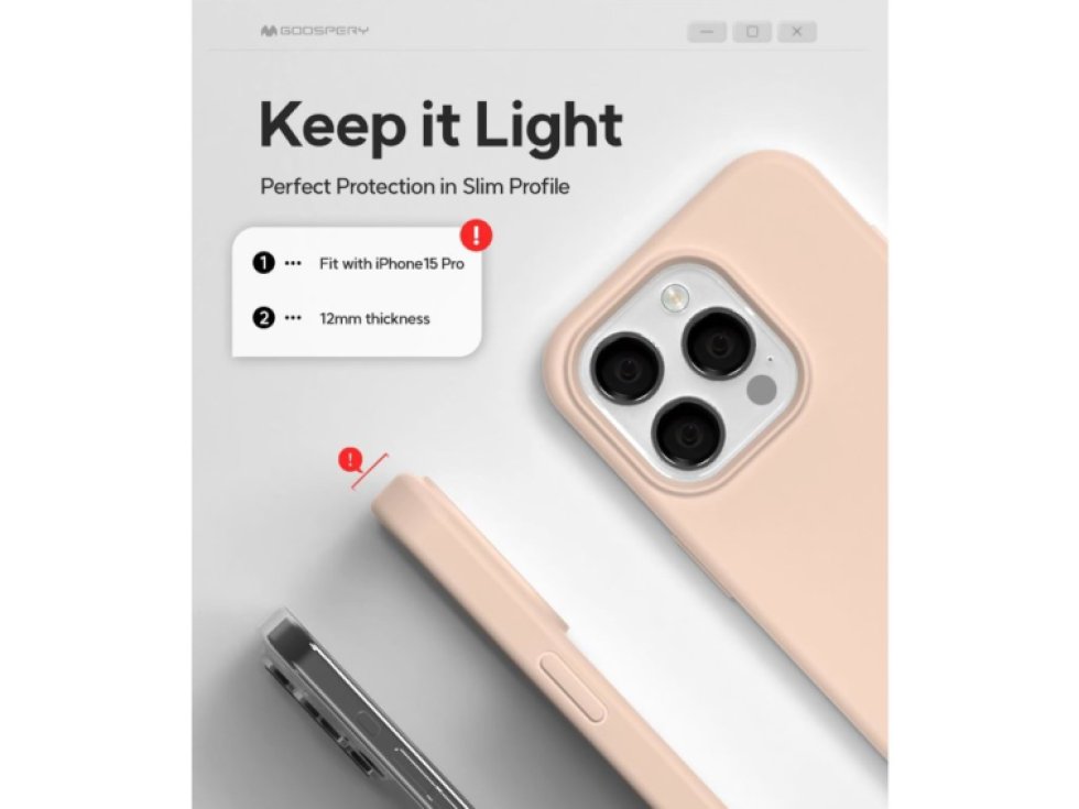 Ochranný kryt na iPhone 15 Pro - Mercury, Silicone Pink Sand