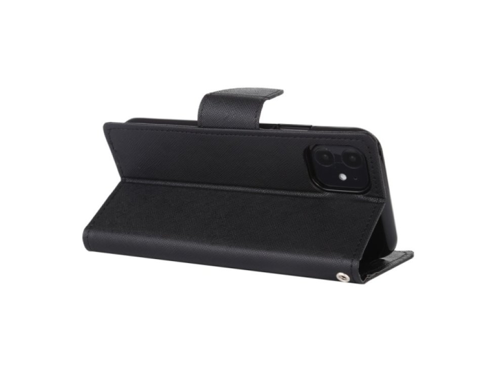 Pouzdro na iPhone 12 mini - Mercury, Fancy Diary Black/Black