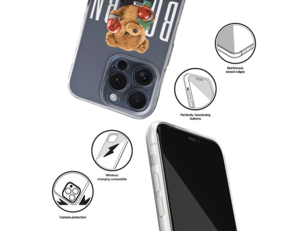 Ochranný kryt na iPhone 15 Pro MAX - Babaco, Teddy Fighter 001 BPCTEDDY5575