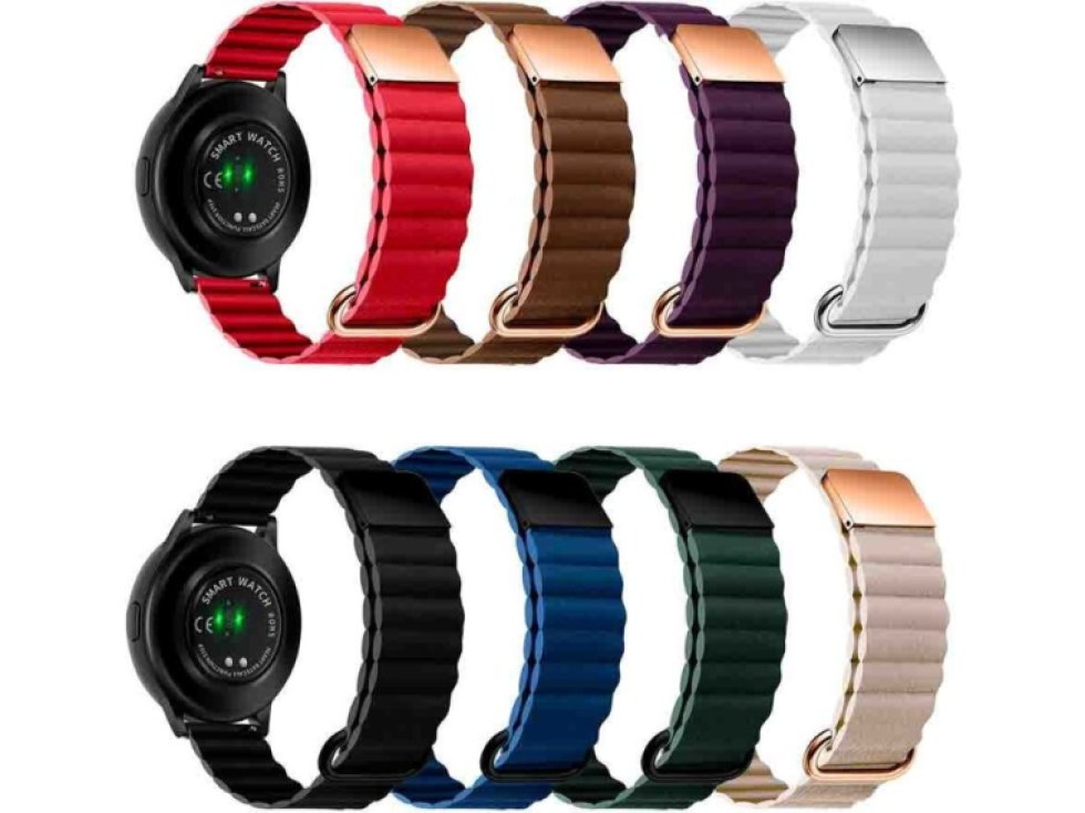 Stylový kožený řemínek s magnetem pro chytré hodinky 22mm