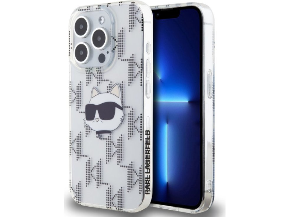 Ochranný kryt na iPhone 15 Pro MAX - Karl Lagerfeld, IML Electroplated Choupette Head Transparent KLHCP15XHKLPCHT