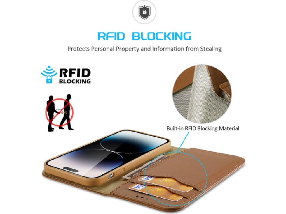 Knížkové pouzdro na iPhone 14 Pro - DuxDucis, Hivo Brown