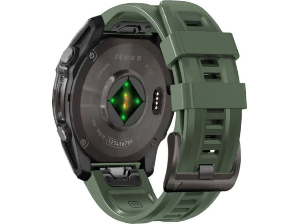 Řemínek pro Garmin Fenix 8 (43mm) - Tech-Protect, Silicone Military Green
