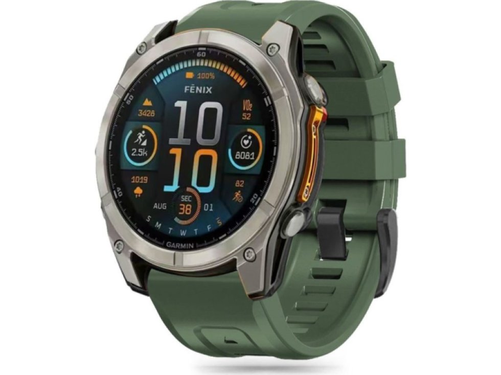 Řemínek pro Garmin Fenix 5 / 6 / 6 PRO / 7 / 8 (47mm) / E - Tech-Protect, Silicone Army Green
