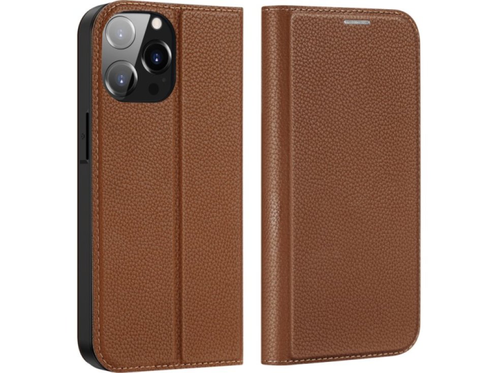 Knížkové pouzdro pro iPhone 14 Pro MAX - DuxDucis, SkinX2 Brown