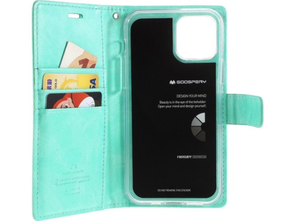 Knížkové pouzdro na iPhone 12 mini - Mercury, Bluemoon Diary Mint