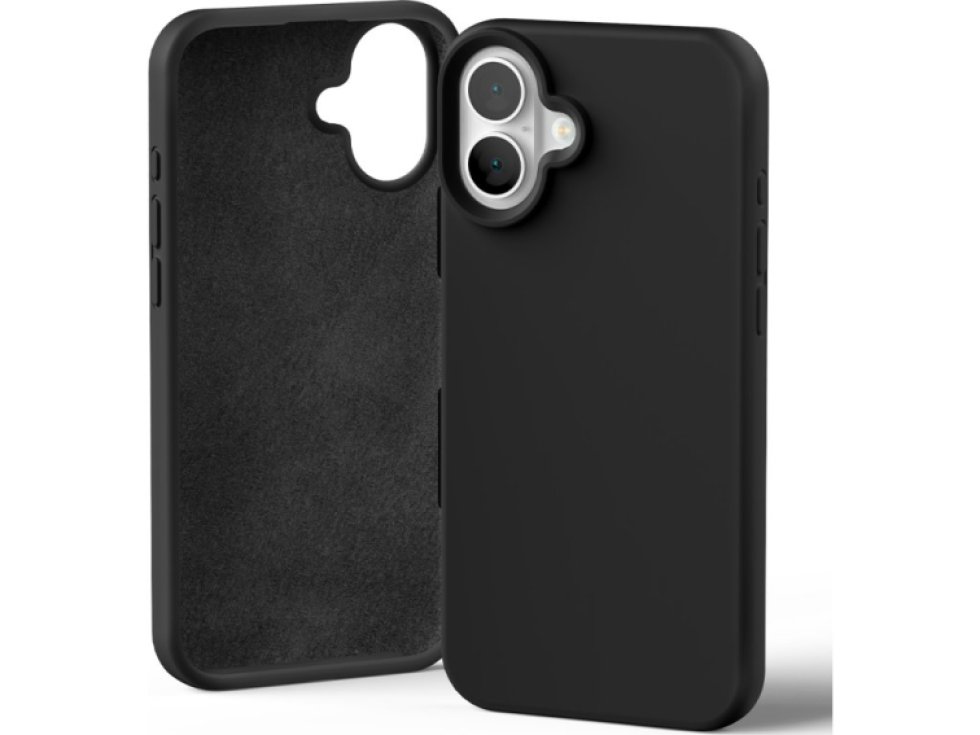 Ochranný kryt na iPhone 16 PLUS - Mercury, Silicone Black