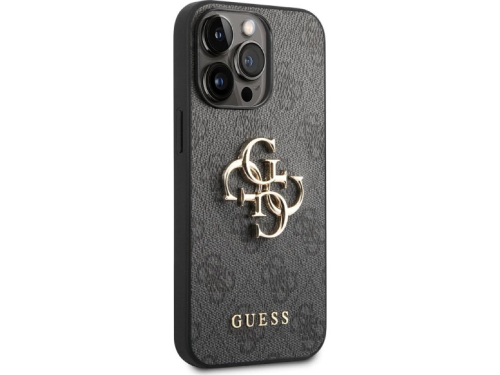 Ochranný kryt pro iPhone 14 Pro MAX - Guess, 4G Logo Back Gray GUHCP14X4GMGGR