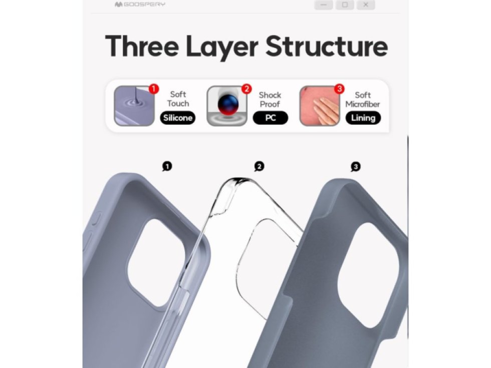 Ochranný kryt na iPhone 15 Pro MAX - Mercury, Silicone Lavender Gray